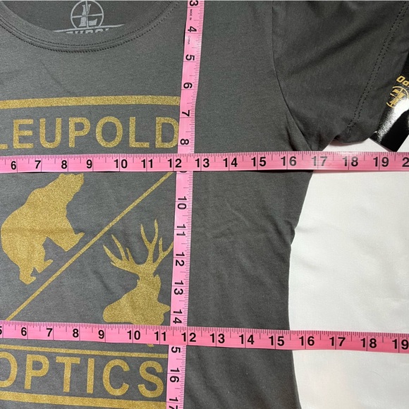 NEW NWT Leupold Optics Graphite & Gold Fitted Short Sleeve Tee T-Shirt SZ Large - Picture 11 of 12